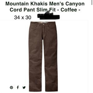 COPY - Men’s size 34 x 30 mountain khaki coffee corduroy jeans